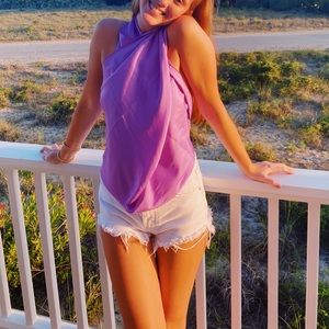 white zara jean shorts